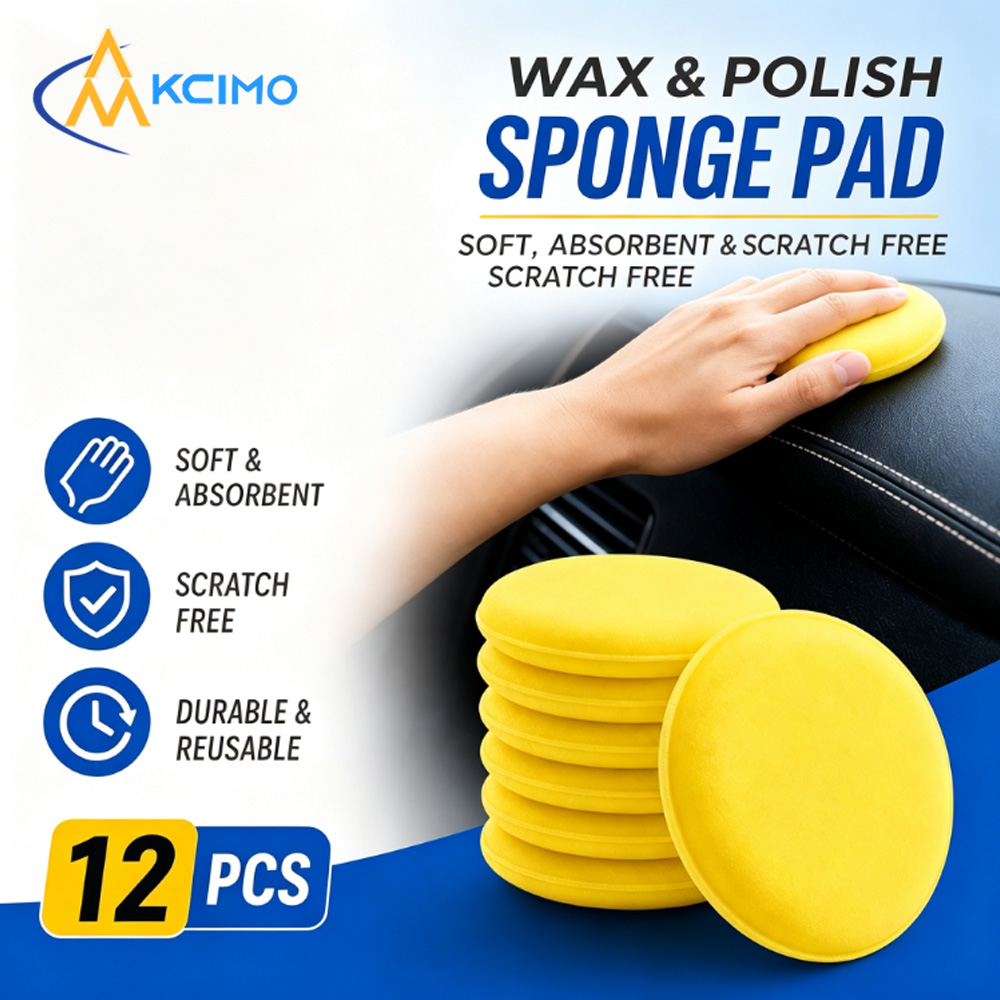 Wax Applicator Pad - 12個入り、柔らかいフォーム製のカーワックス塗布用パッド。丸型で、車両のワックスがけ、コーティング、清掃、ディテーリング、メンテナンスに使用できる研磨スポンジ。