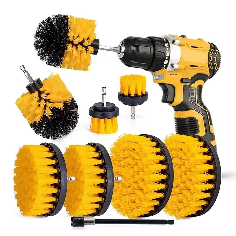 Dirt Brush Interior - 9点セットのカーウォッシュキット。強力な洗浄力で、車の内装と外装の汚れを効果的に除去。車両メンテナンスに最適な清掃用具。
