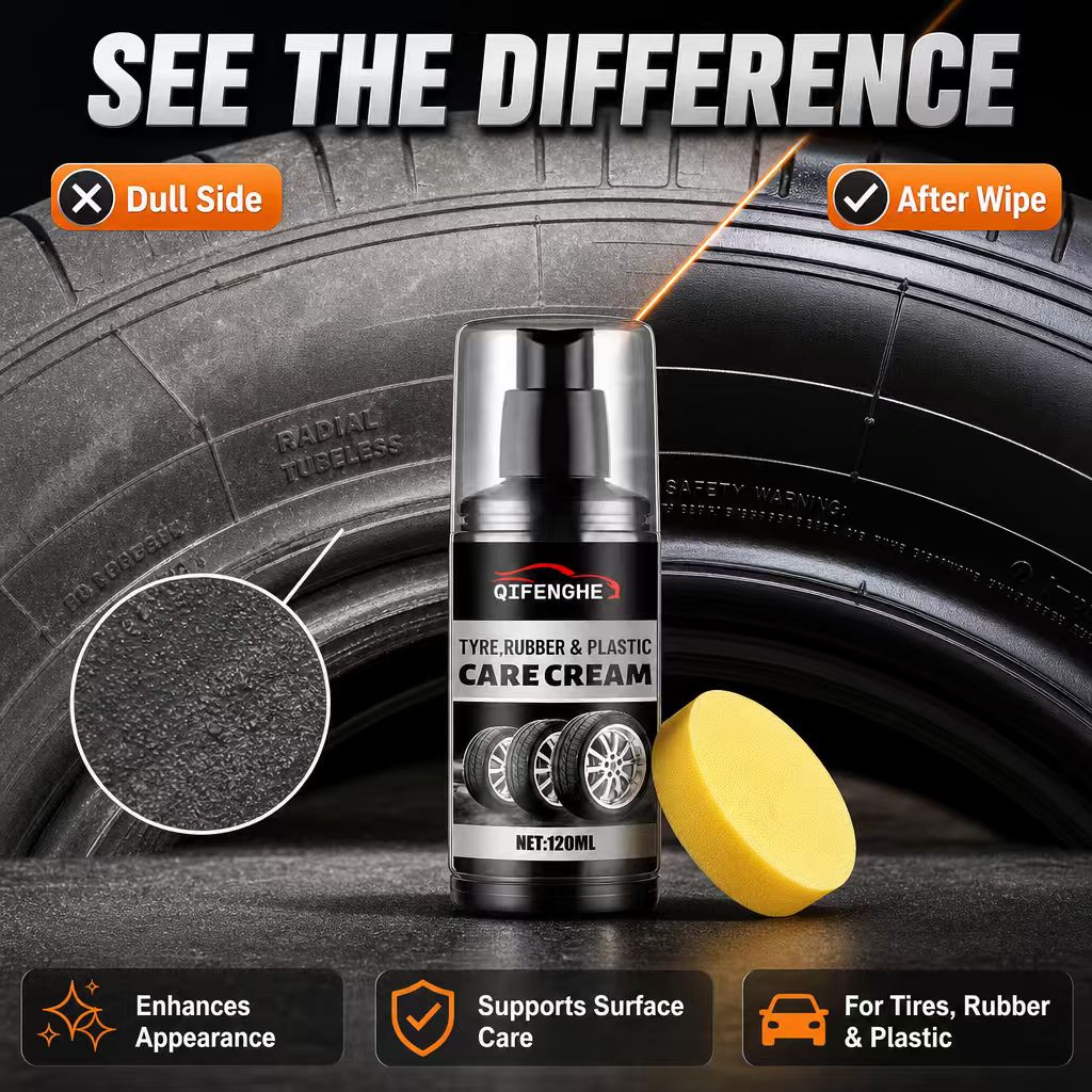 タイヤ用ゴム・プラスチックケアクリーム 120ml。車のタイ - Trim Restorer Plastic のレビューと価格